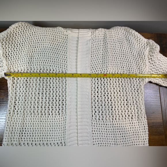 GAP long open knit hooded open front Cardigan White - Picture 4 of 15